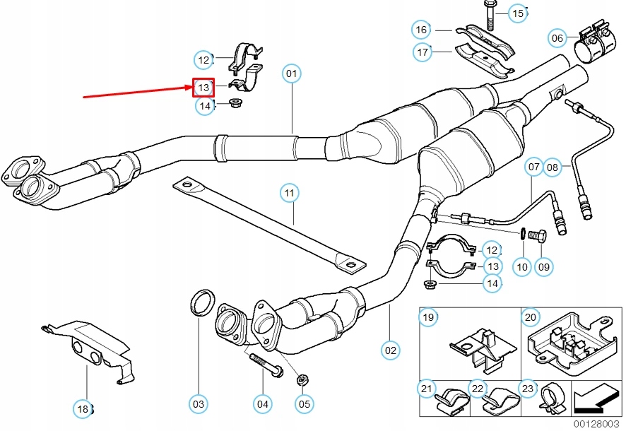 фото №10, Bmw 7 e38 нижняя половина суппорт выпускной 18301436758 1436758