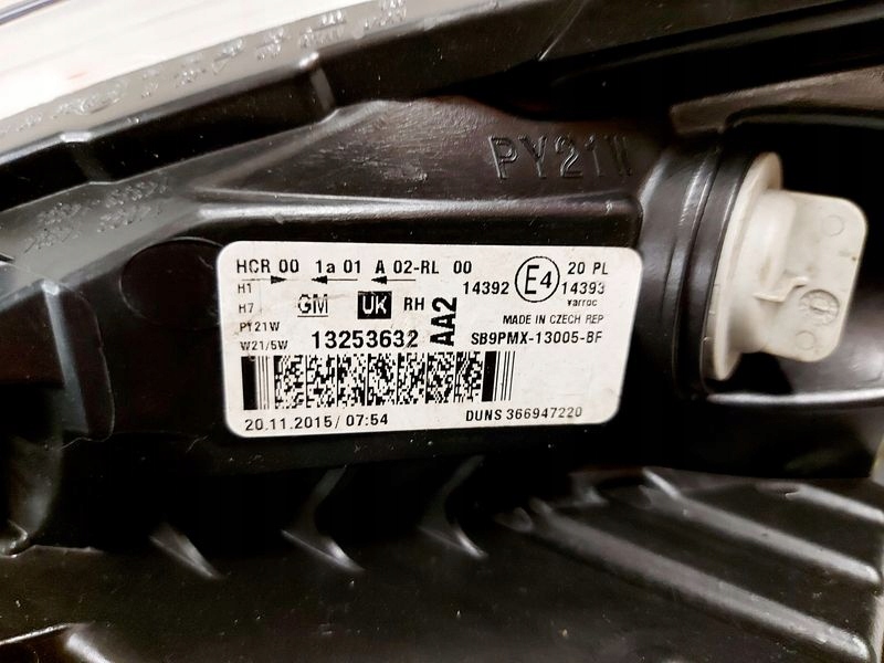 Opel meriva 2 ii b лампа правый перед правая передняя uk фара 13253632 с Разборки