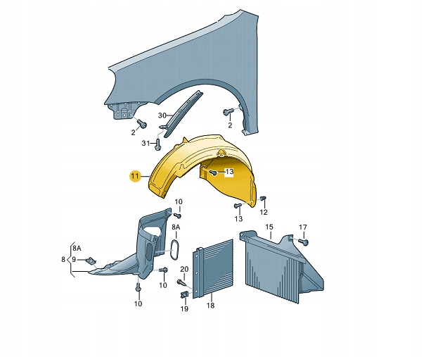 фото №13, Підкрилок volkswagen golf v лівий перед 1k0805977b