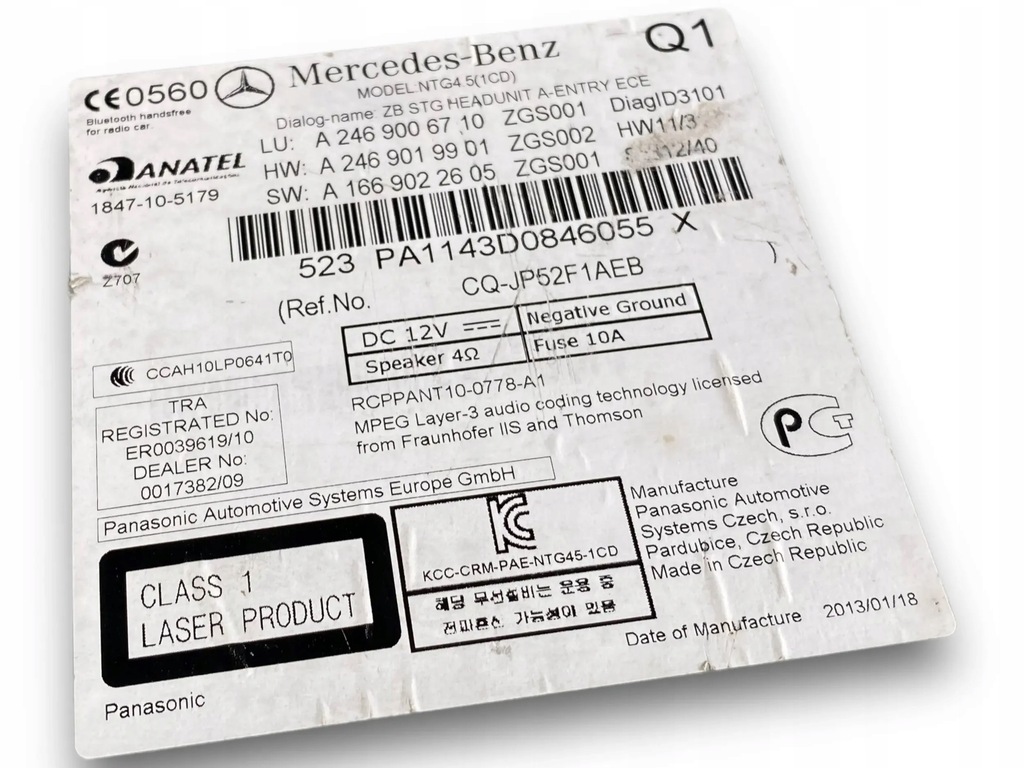 фото №5, Mercedes w246 радио navi a2469006710