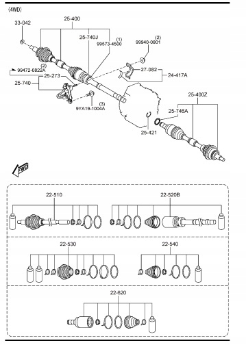 фото №1, Приводной вал приводной вал шарнир mazda 6 gj 2,5l 2012r- новый оригинал