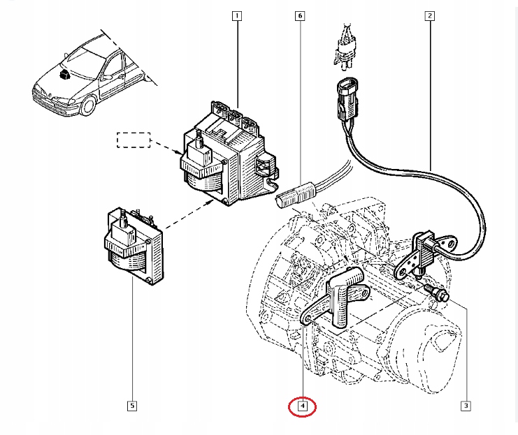 Імпульсатор запалювання renault clio kangoo megane dacia 1.2 1.4 1.6 8v valeo Недорого