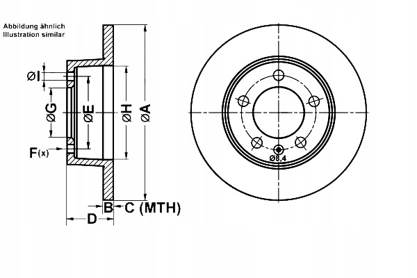 фото №1, Ate тормозные диски тормозные 2szt nissan interstar dci 140