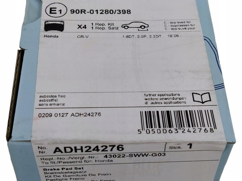 фото №3, Blue print adh24276 набір гальмівних колодок гальмівних, гальма дискові