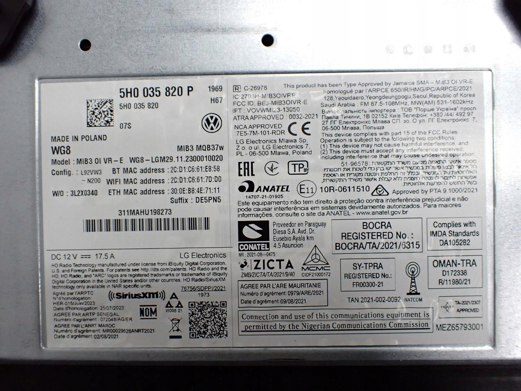 фото №12, Навигация navi радио дисплей 5h0035820p vw golf viii 8 5h 24r