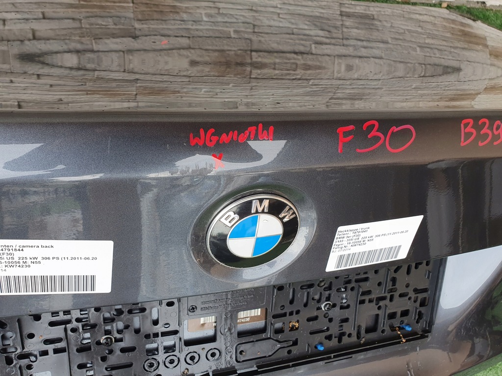 фото №5, Кришка багажника задня bmw 3 f30 колір b39