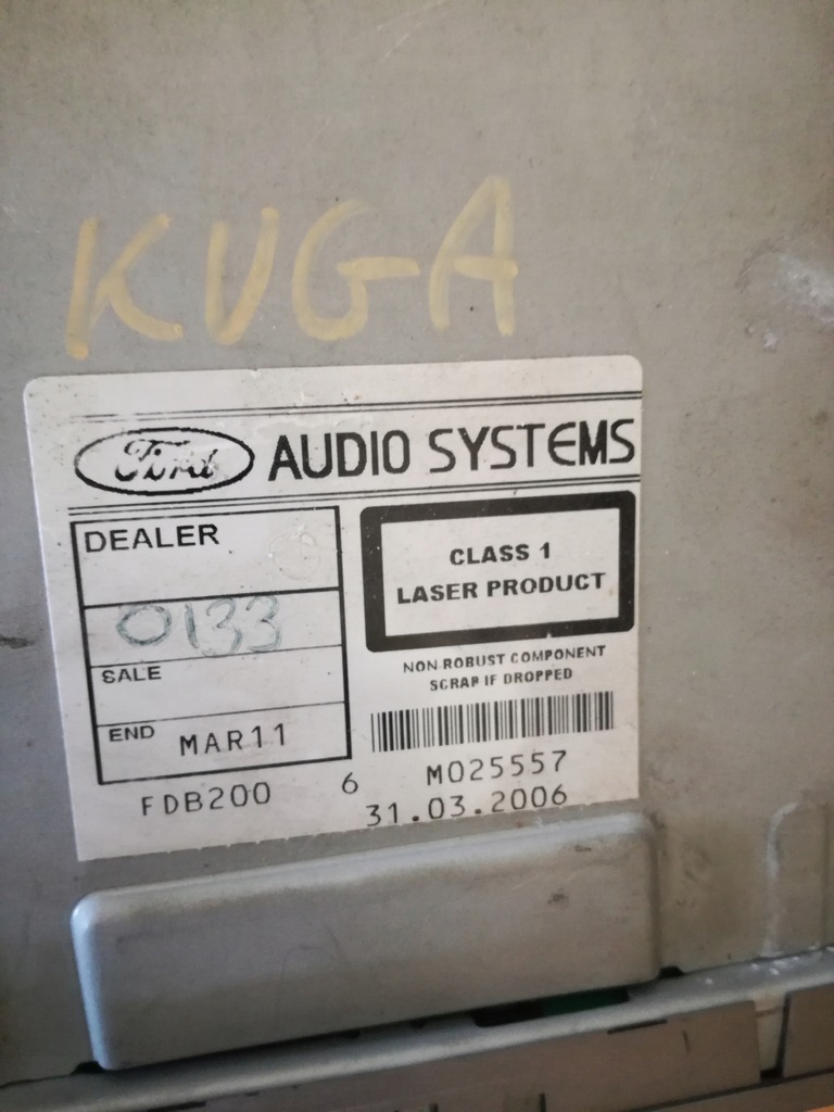 фото №3, Ford kuga mk1 радіо cd fdb200