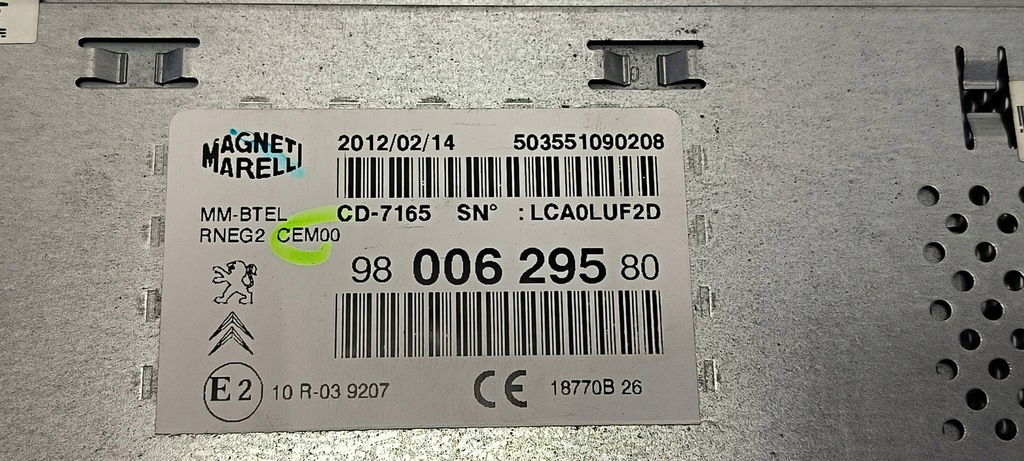 фото №5, Радіо 9800629580 peugeot 508 rxh