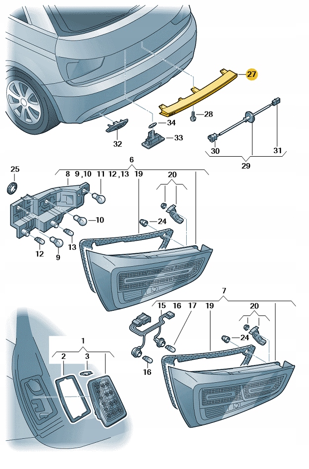 фото №1, Третій світло стоп audi a1 aso оригінал