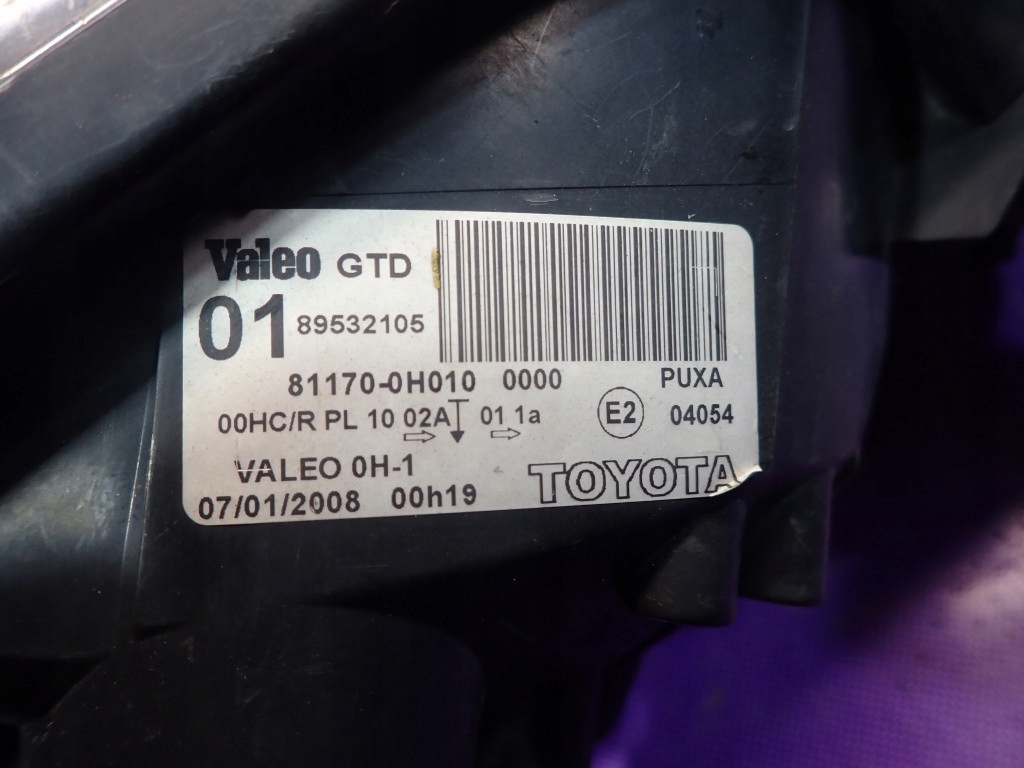 фото №9, Toyota aygo i лампа перед левая фара левый 81170-0h010 europa eu