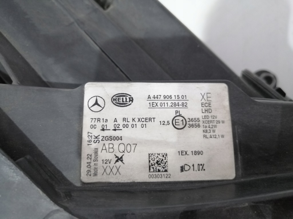 фото №11, Лампа правая передняя mercedes vito iii w447 lift