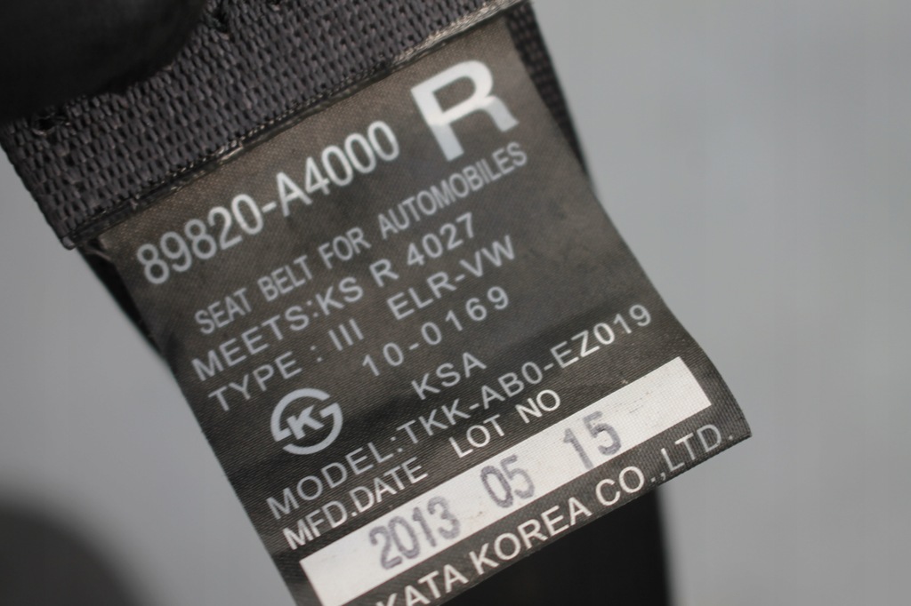 фото №4, Pas безпеки правий задня задній 2 ряд kia carens iv 13-19