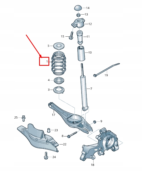 фото №1, Audi q3 f3 rear катушка зажигания spring 5q0511115mt