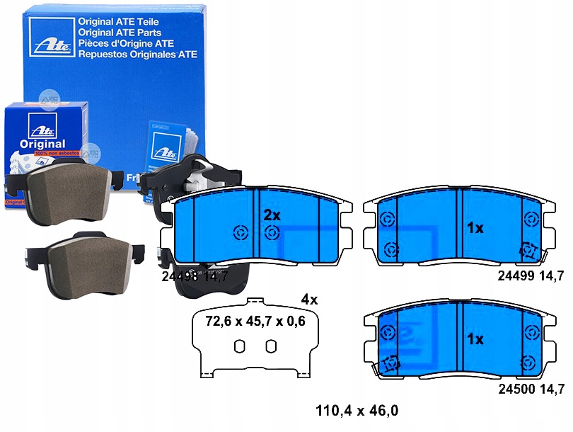 фото №1, Ate гальмівні колодки гальмівні opel задня antara 06- ate