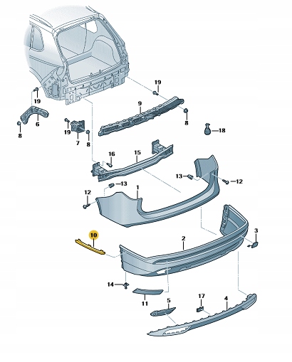 фото №1, Левая молдинг заднего бампера seat tarraco чёрный