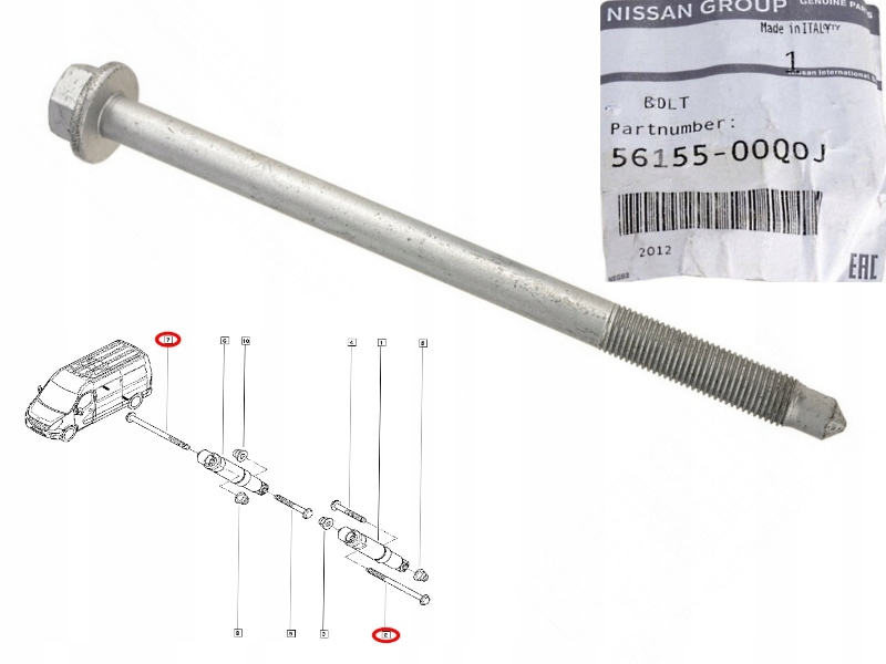 Купить Болт амортизатора задний заднего master 3 movano