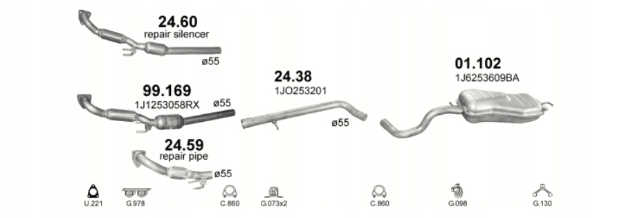 Труба коллекторная skoda octavia 24.60 Доставка
