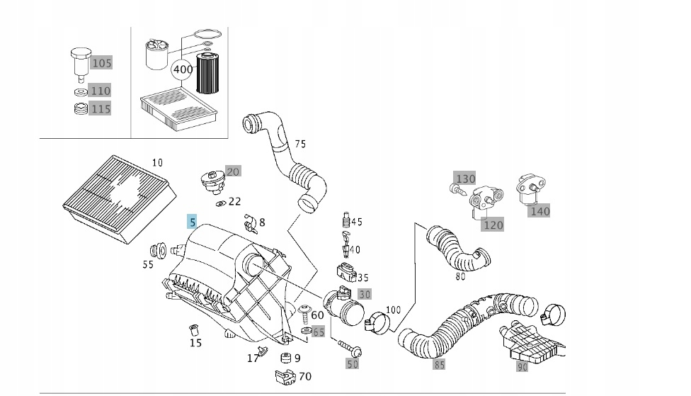 фото №1, Mercedes оригинальный номер оригинальная корпус фильтра воздуха sprinter w901-905