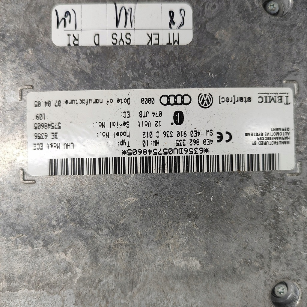 фото №7, Audi a8 s8 d3 4e 2005 модуль / блок управления bluetooth