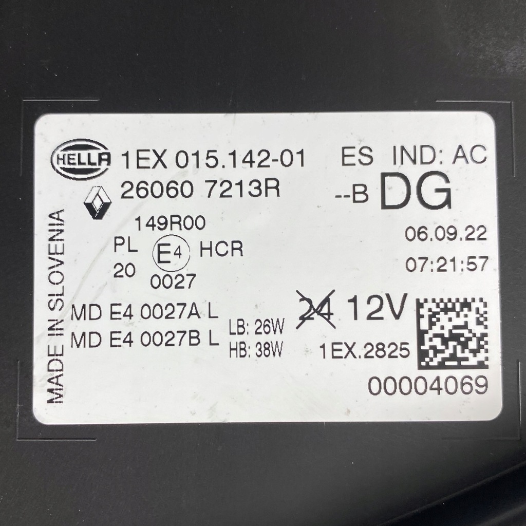 фото №14, Nowa оригінальний номер лампа лівий перед renault megane e-tech ev 260607213r