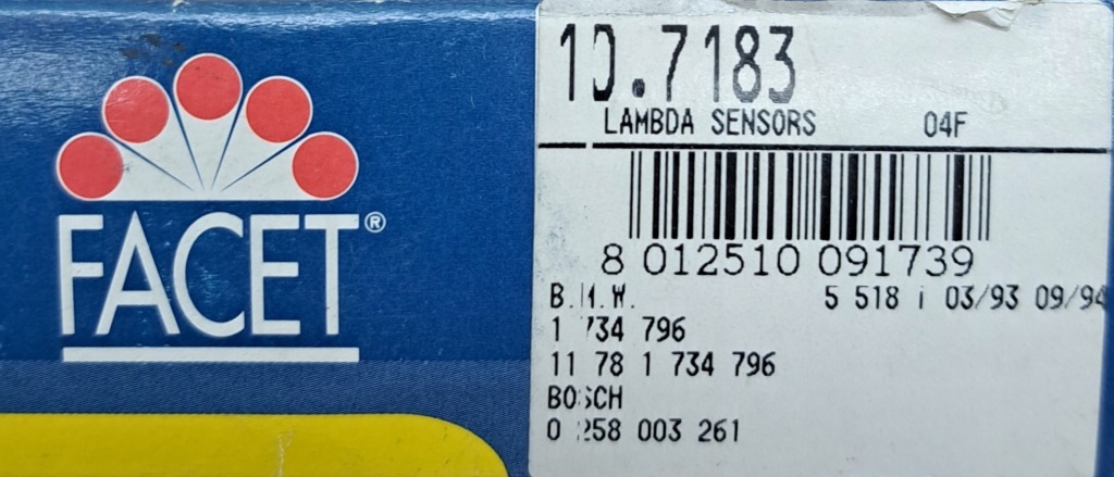 Facet датчик лямбда-зонд 10.7183 bmw Доставка