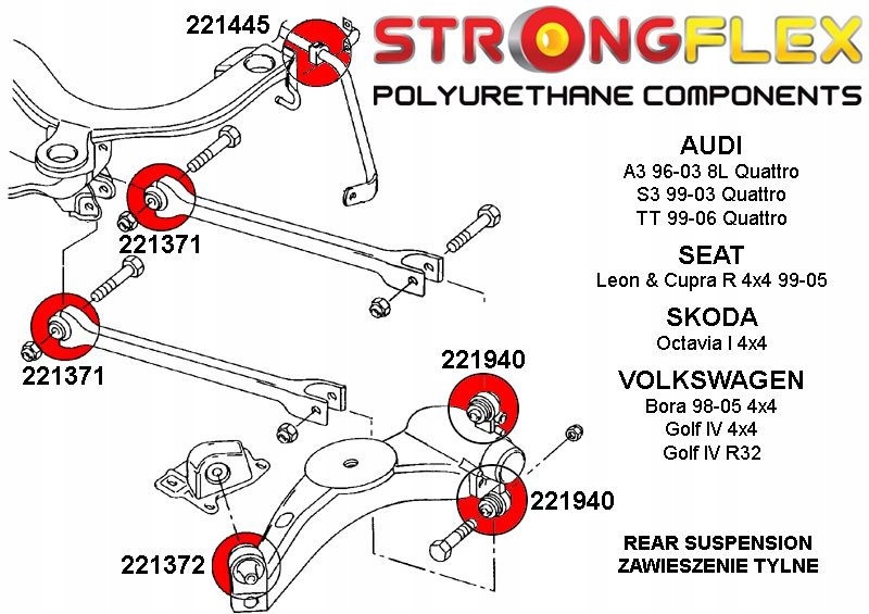 фото №2, 221371b - втулка важеля заднього поперечний внутрішня strongflex