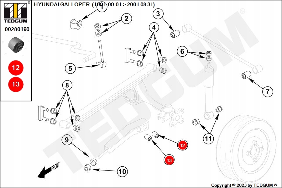 фото №13, Сайлентблок важеля tedgum 00280190 mb631492