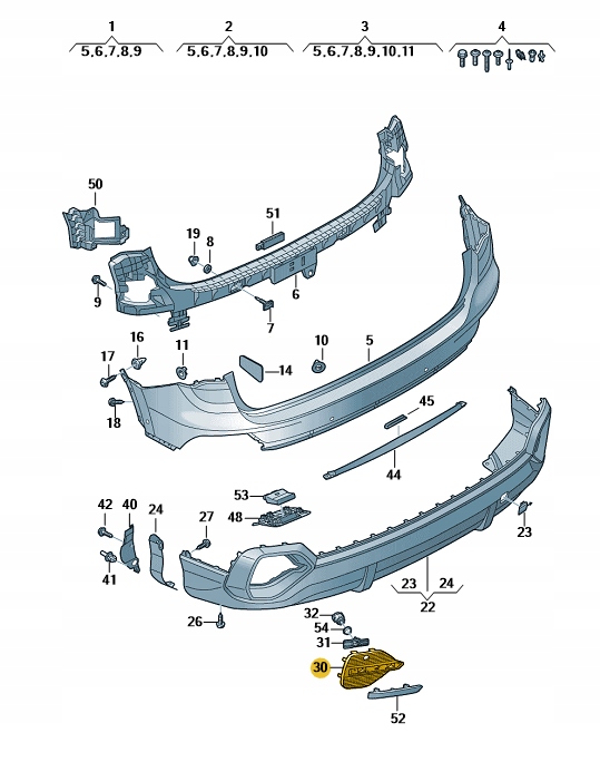 Купити Решітка заглушка бампера задній audi q3 ліва aso