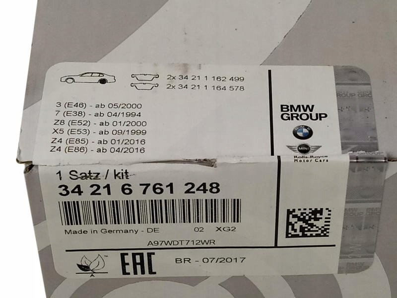 фото №14, Оригинальный номер bmw тормозные диски+ тормозные колодки задняя bmw z4m e85 e86 328mm