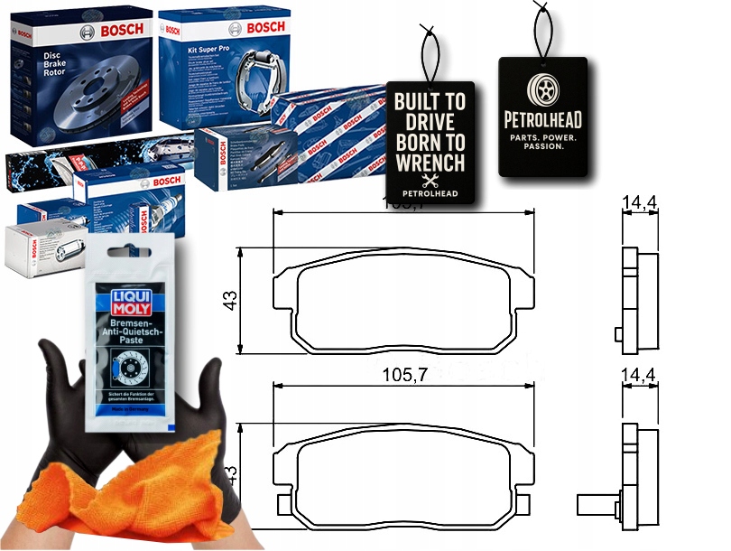 фото №1, Тормозные колодки тормозные mazda rx-8 nissan maxima / maxima #petrolhead pro+ kit3