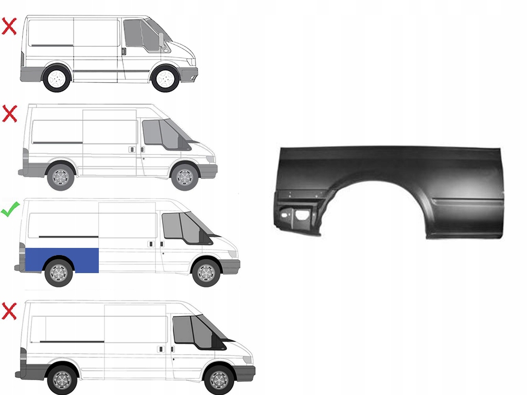 фото №1, Ford transit 2000-2006 крила права
