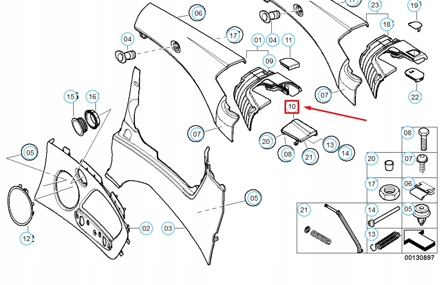 Bmw 3 кабриолет  e46 кабриолет  левая накладка 51437022397 Оригинал