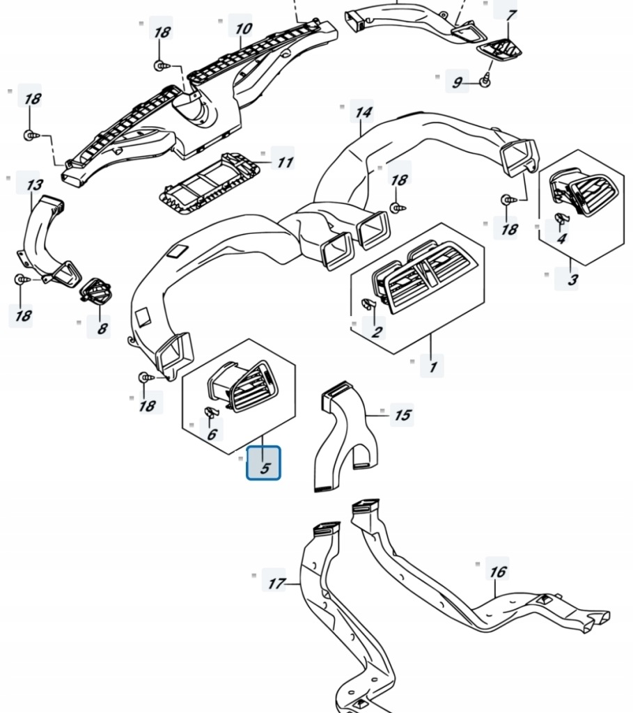 фото №8, Suzuki sx4 s-cross 18r lift 1.4t решітка обдув консолі ліва