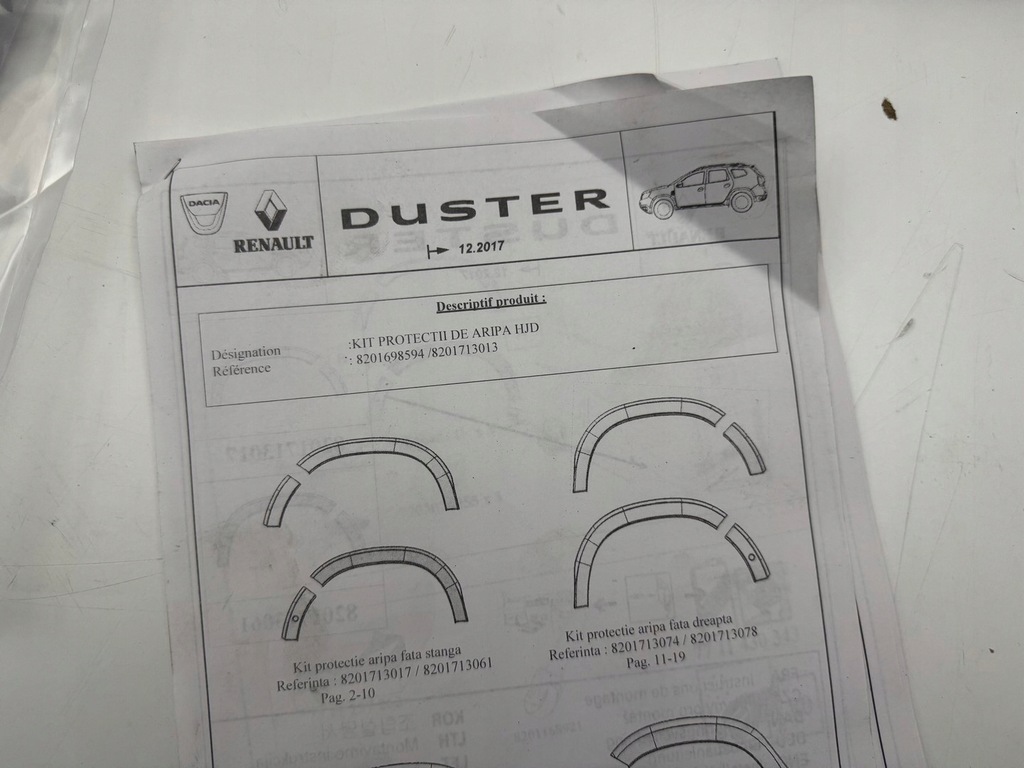 фото №8, Dacia duster ii 2 накладки подкрылок расширители накладки защитное оригинальный номер 17-
