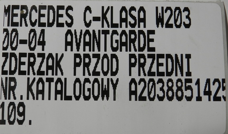 109.zderzak перед mercedes c-klasa w203 avantgarde Оригинал