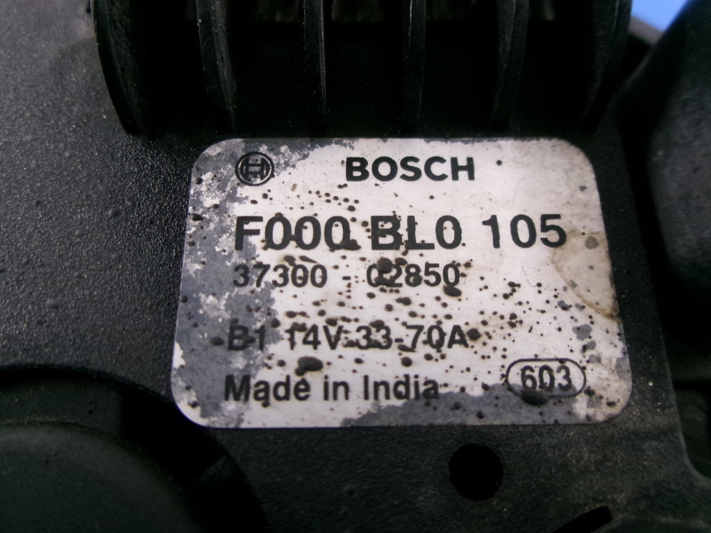 фото №6, Hyundai i10 i lift 1.1 12v генератор 37300-02850 bosch 70a проверенный
