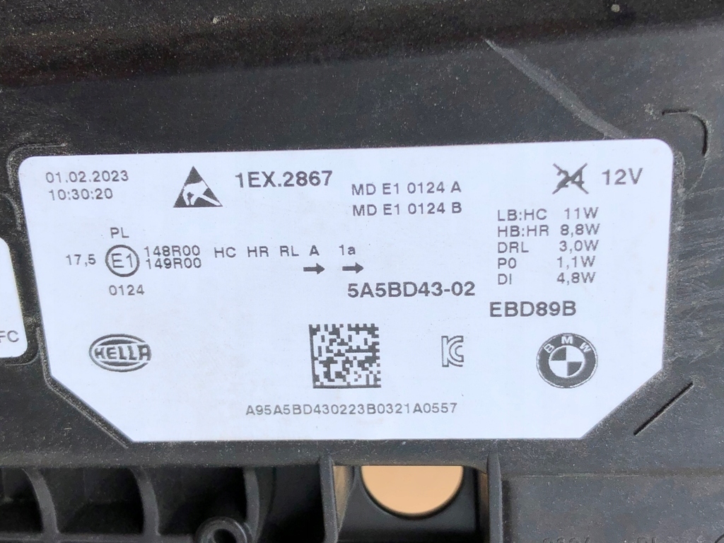 фото №11, Комплектна модулі uzbrojona лампа лівий перед led 5a5bd43 bmw x1 u11 2022-23