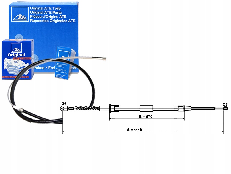 фото №1, Тягa трос гальма ручного ate 35511161474 1987