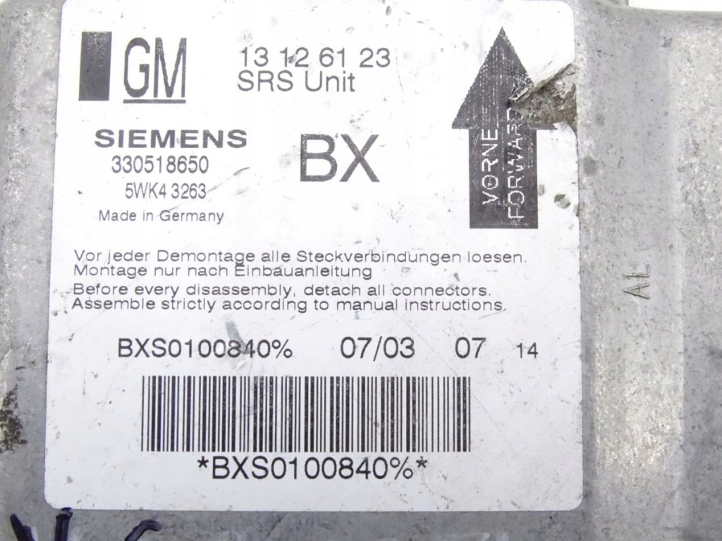 фото №4, Модуль датчик подушка безпеки opel оригінальний номер 13126123