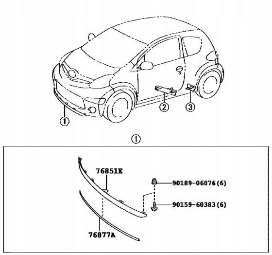 фото №1, Toyota aygo ii 2014- спойлер бампер перед новый оригинальный номер