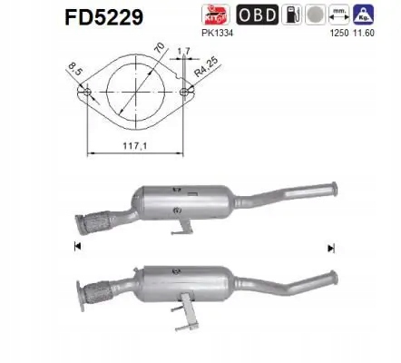 фото №2, Фільтр часток твердих fap dpf fd5229 as nissan