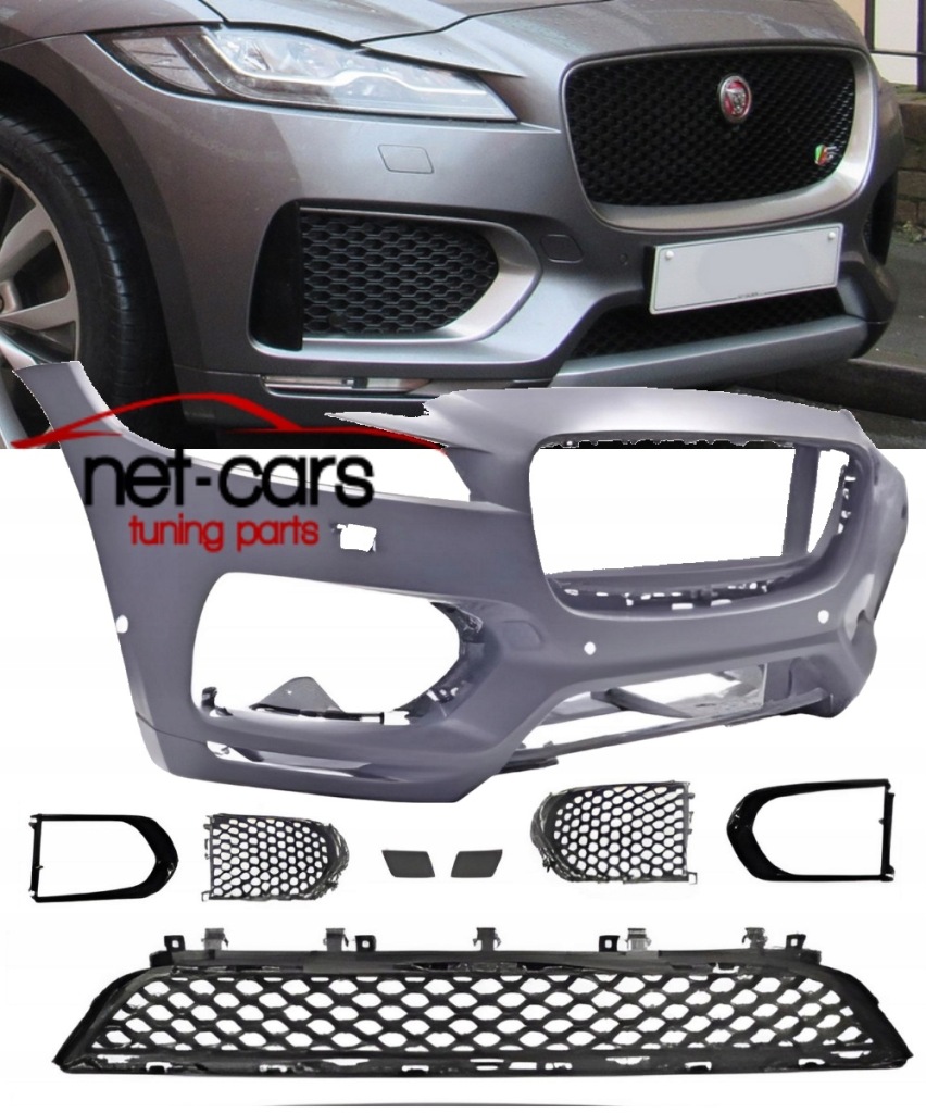 фото №1, Бампер перед jaguar f - pace x761 16-20r wz r-sport s model блеск чёрный