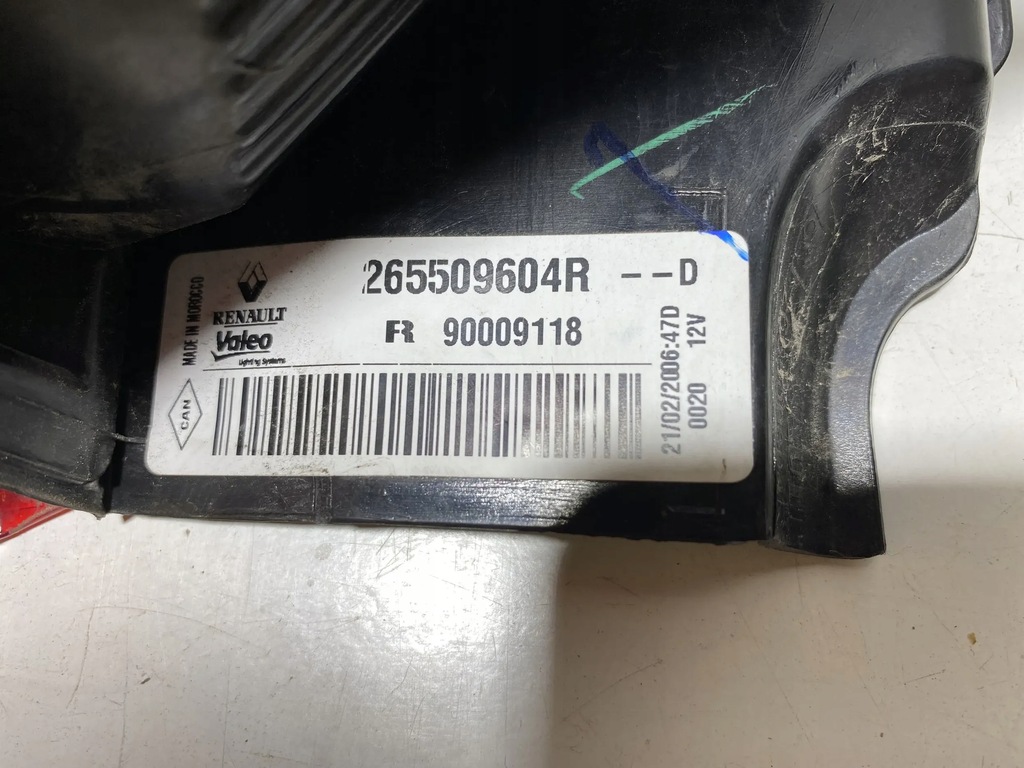 фото №12, Лампа задняя правая 265509604r dacia dokker 12-