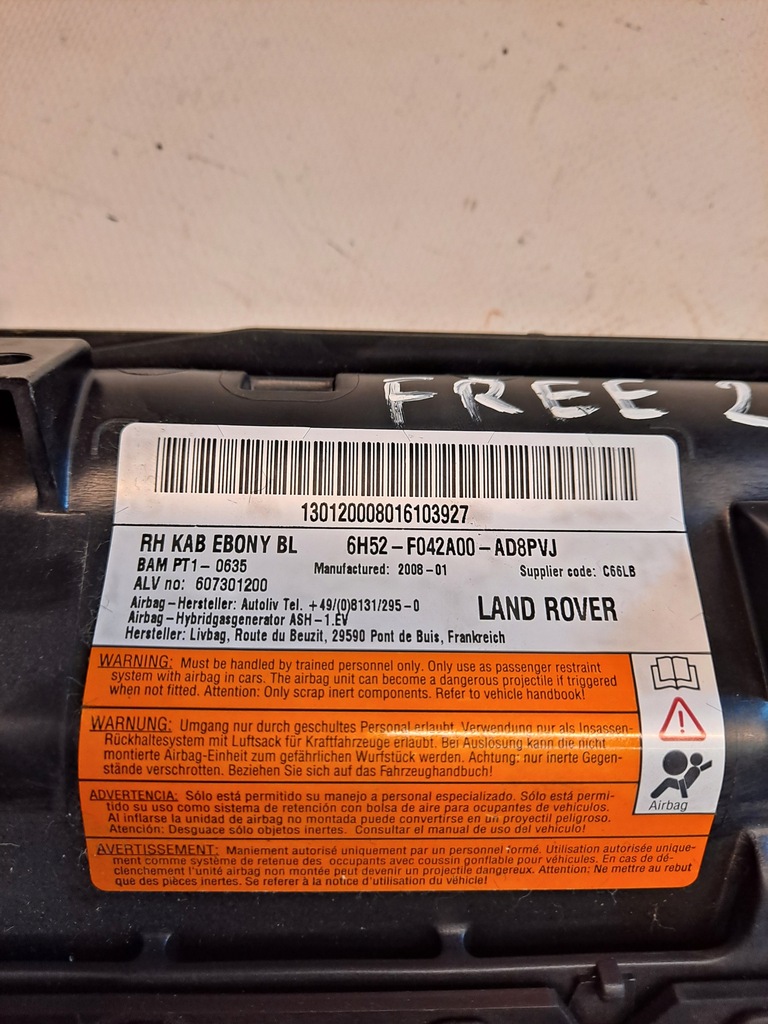 фото №7, Подушка безпеки подушка колінна 6h52-f042a00-ad land rover freelander ii