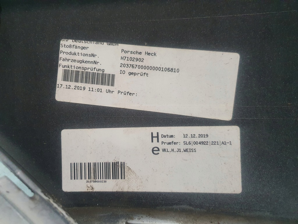 фото №11, Бампер porsche taycan 9j1 задняя задний