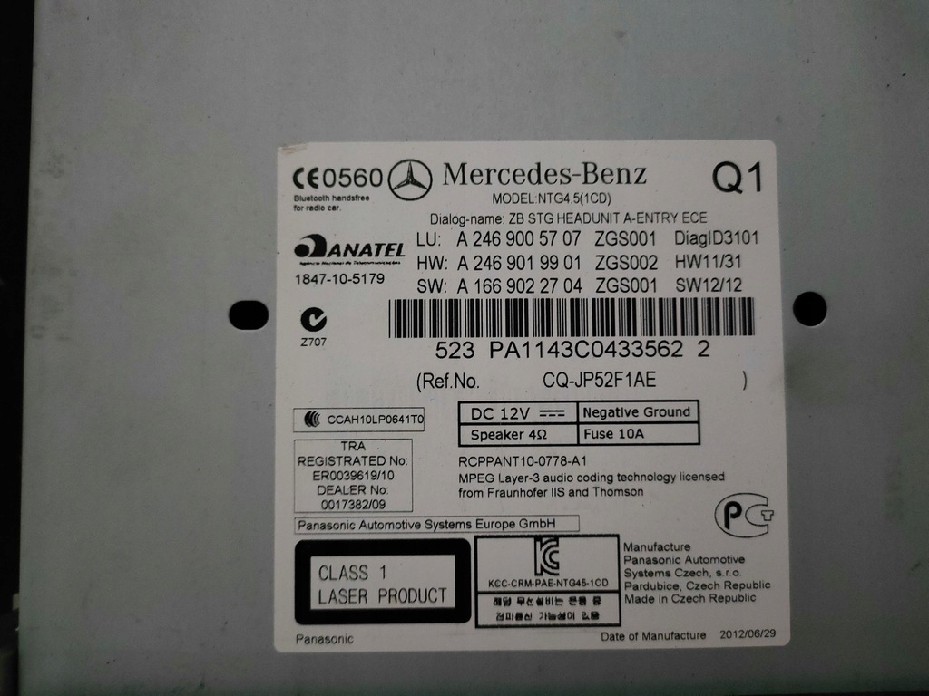 фото №4, Mercedes w246 радио навигация a246905707