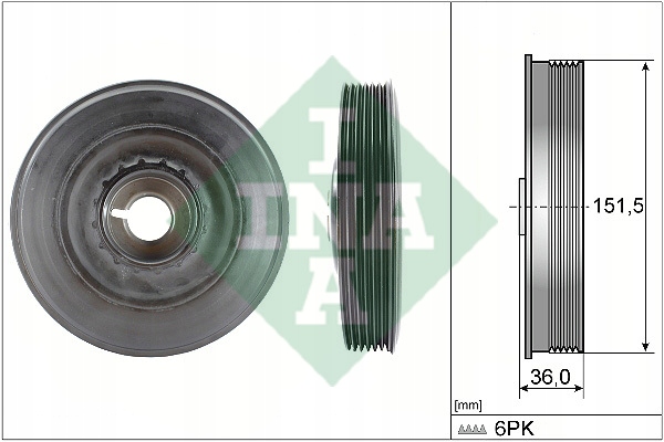 фото №9, Ina 544 0090 10 шкив, wał коленчатый