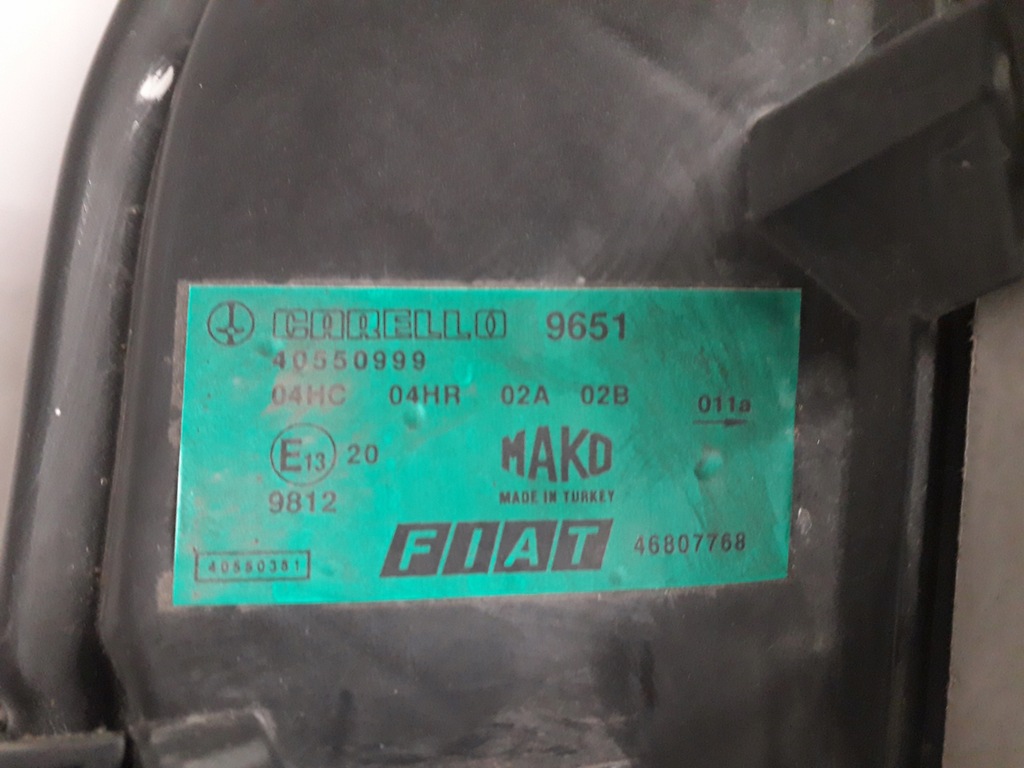 фото №10, Fiat doblo 1 i 00-05 лампа левая перед 40550999