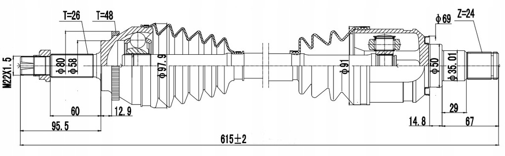 фото №2, Привідний вал ліва toyota avensis / avensis kombi