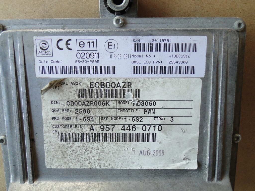 фото №6, Блок управления коробки передач allison wt3ecu911a